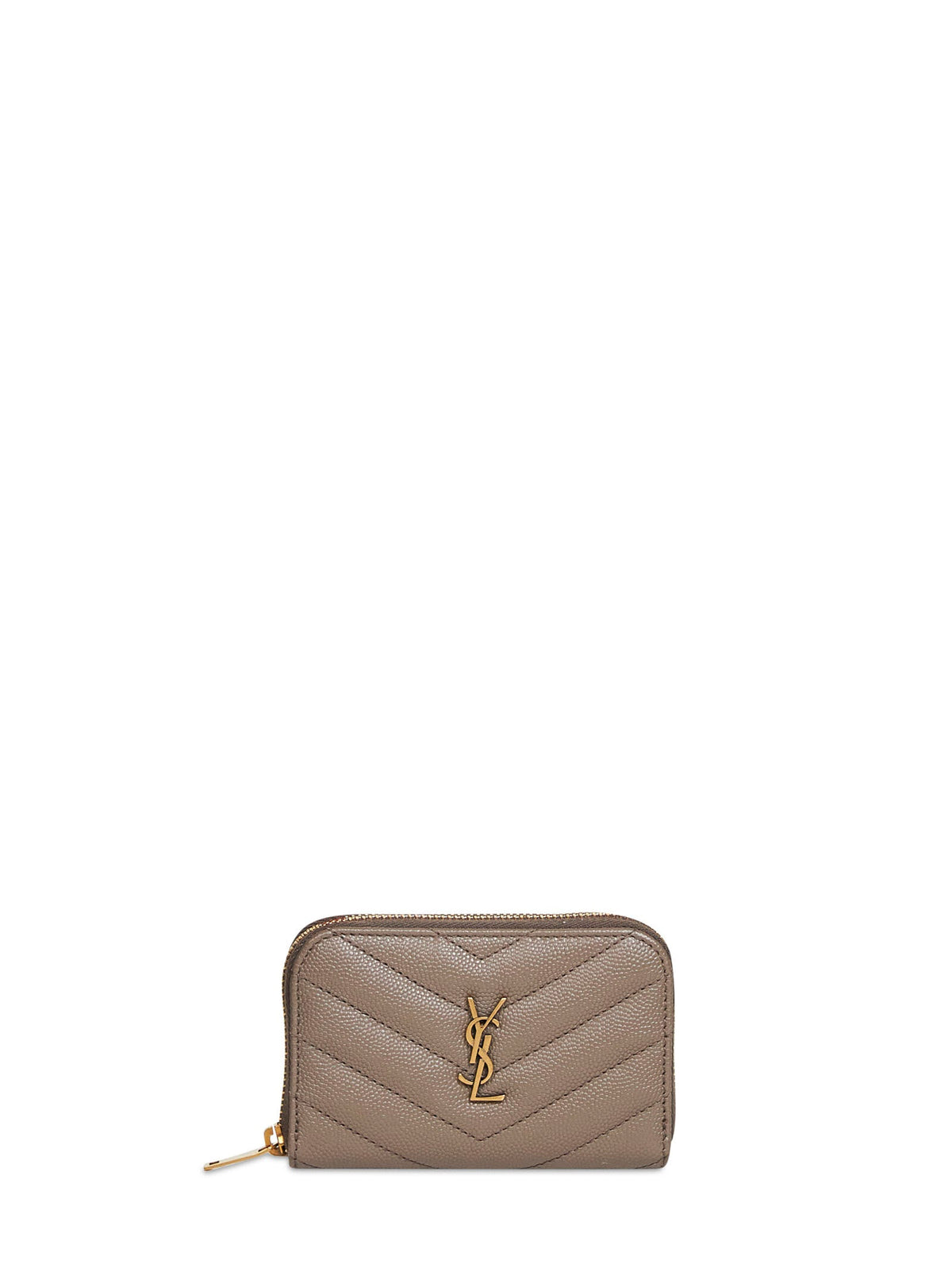 Saint Laurent Women Light Taupe Cassandre Zipped Change Purse