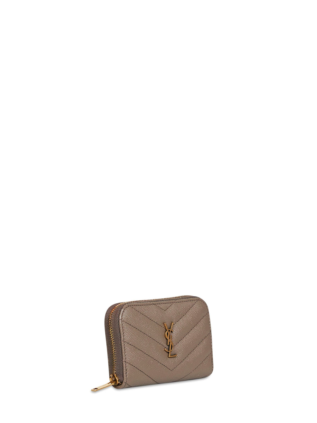 Saint Laurent Women Light Taupe Cassandre Zipped Change Purse