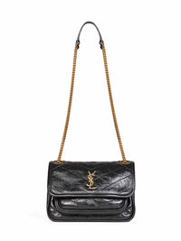 Saint Laurent Women Black Vintage Leather Niki Shoulder Bag<Br/>