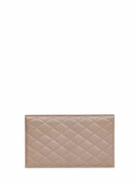 Saint Laurent Women Taupe Beige Paris Clutch In Grain De Poudre Embossed Leather<Br/>
