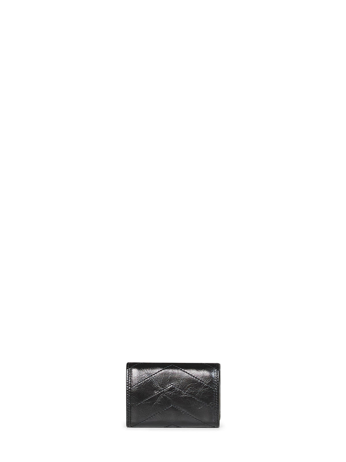 Saint Laurent Women Black Niki Slim Tri-Fold Calf Leather Wallet <Br/>