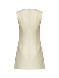 Self Portrait Women Yellow Taffeta Mini Dress With Bows Detail
