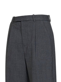 Self Portrait Women Grey Stretch Wool-Blend Tailored Trousers