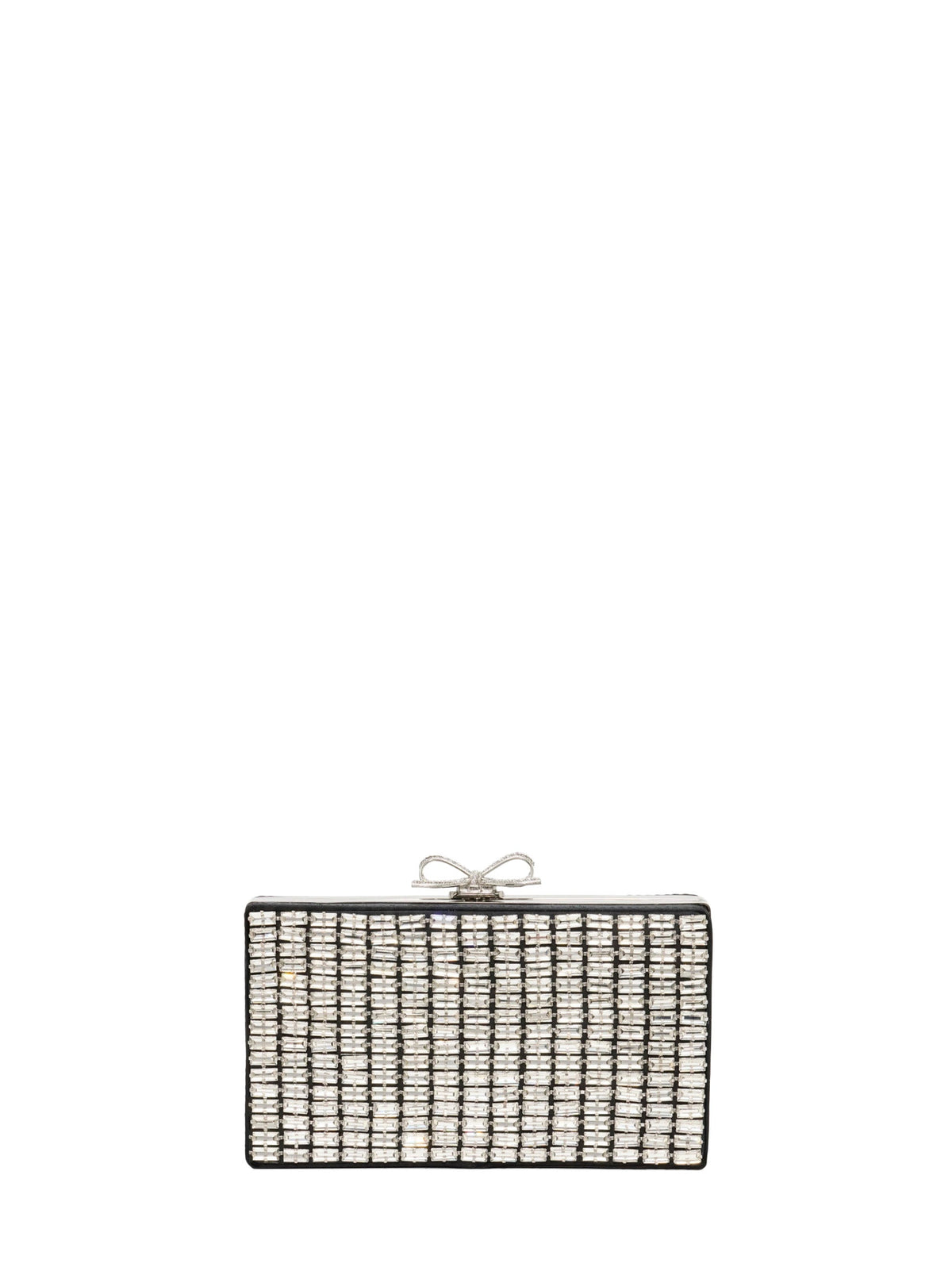 Self Portrait Women Black Crystal-Embellished Clutch Bag With Shoulder Strap