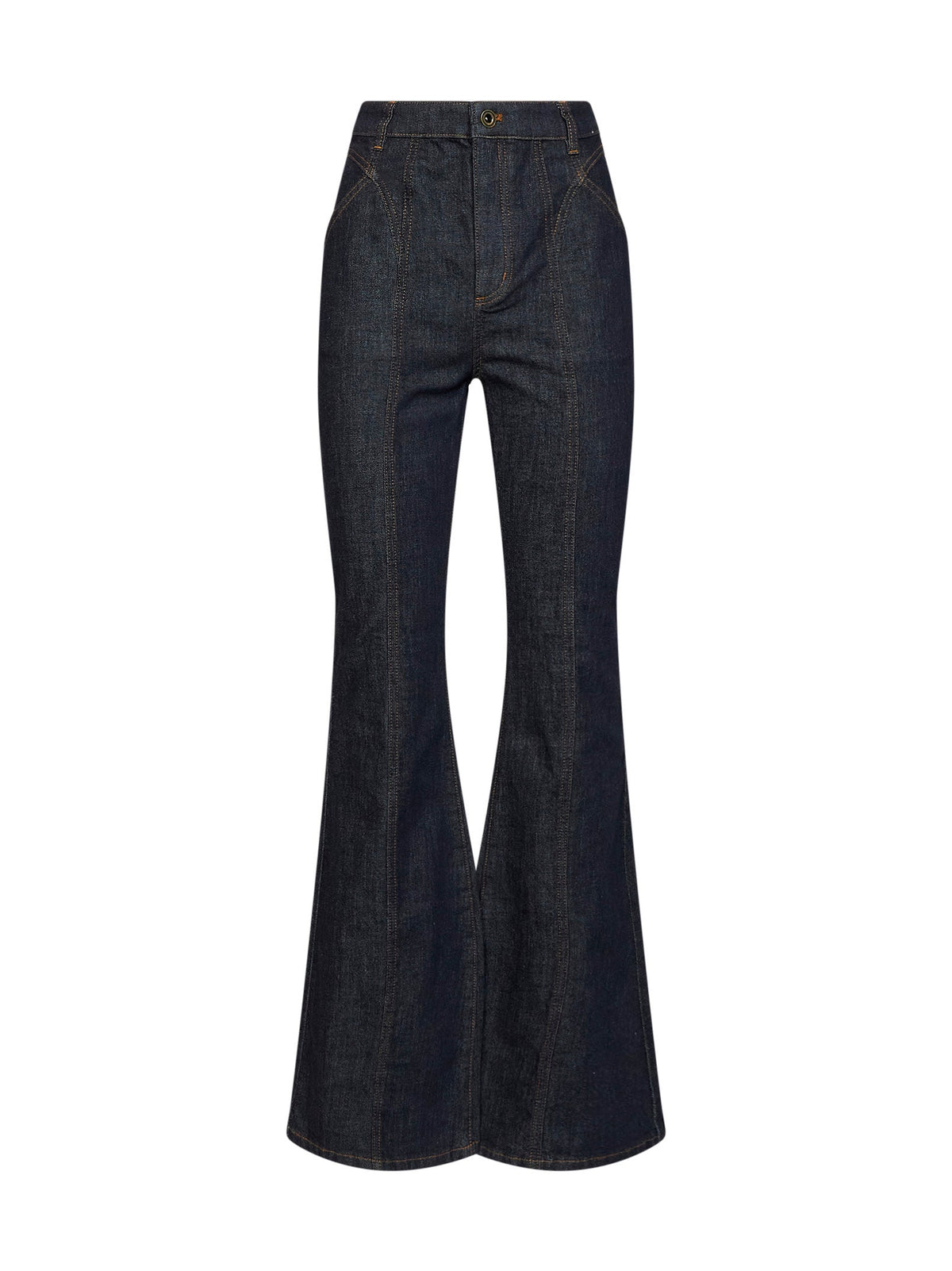 Self Portrait Women Indigo Denim High-Rise Flared Jeans