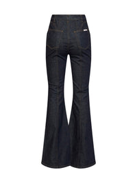Self Portrait Women Indigo Denim High-Rise Flared Jeans