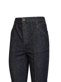 Self Portrait Women Indigo Denim High-Rise Flared Jeans