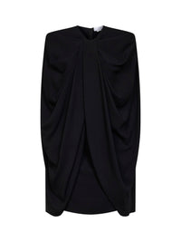 Stella Mccartney Women Black Stretch Viscose Cape Mini Dress