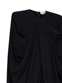 Stella Mccartney Women Black Stretch Viscose Cape Mini Dress
