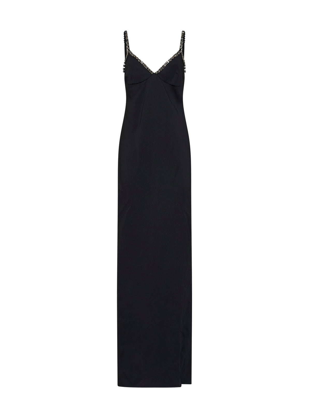 Stella Mccartney Women Black Stretch Viscose Embellished Evening Dress