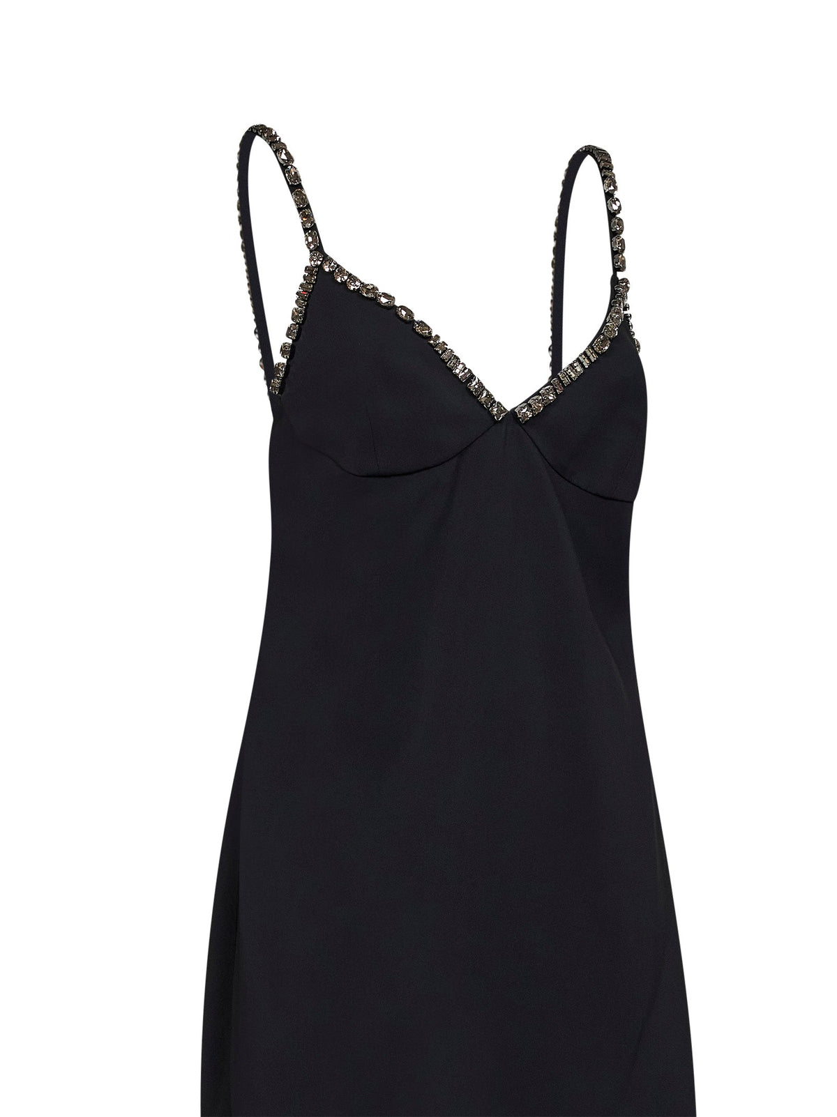 Stella Mccartney Women Black Stretch Viscose Embellished Evening Dress