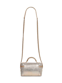 Stella Mccartney Women Gold Metallic-Finish Mini Falabella Vanity Bag<Br/>