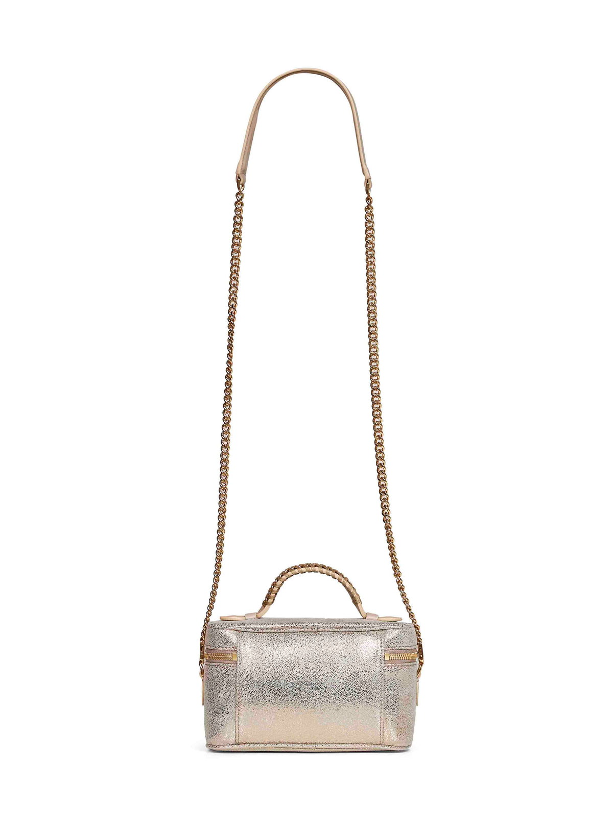 Stella Mccartney Women Gold Metallic-Finish Mini Falabella Vanity Bag<Br/>