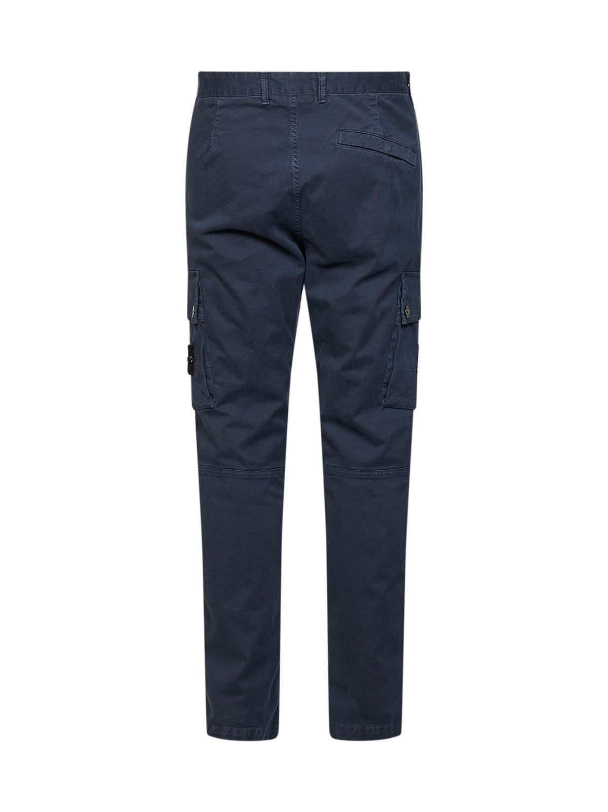 Stone Island Men Blue Organic Stretch Broken Twill Cargo Trousers