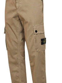 Stone Island Men Military Green Organic Stretch Broken Twill Cargo Trousers