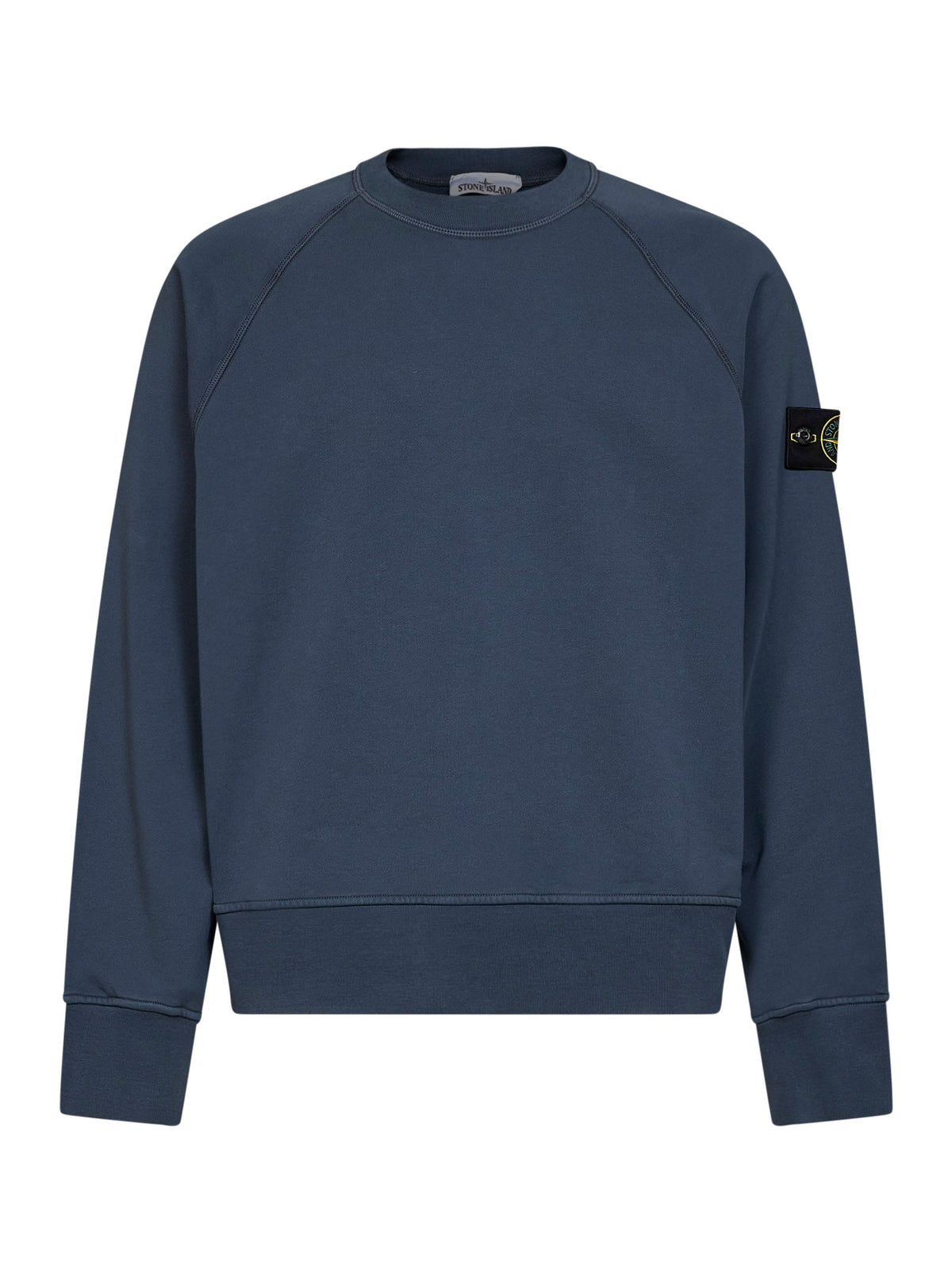Stone Island Men Slate Blue Cotton Crewneck Sweatshirt