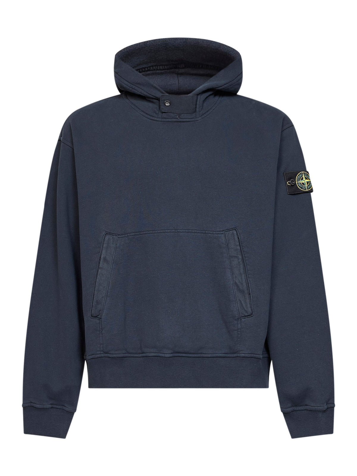 Stone Island Men Blue Organic Cotton Hoodie