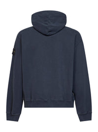 Stone Island Men Blue Organic Cotton Hoodie