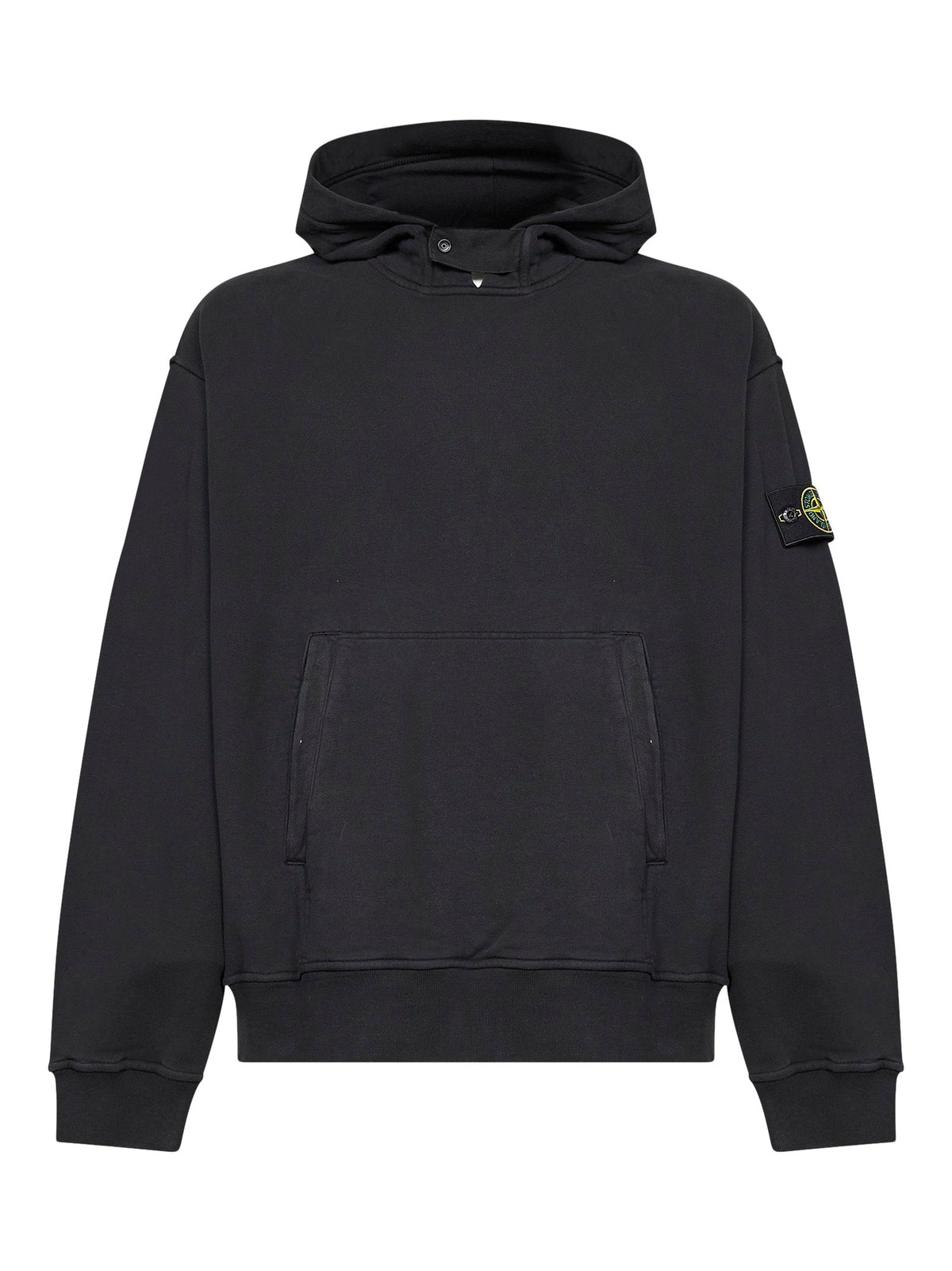 Stone Island Men Black Organic Cotton Hoodie