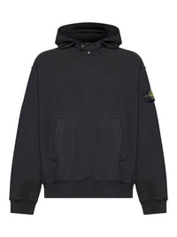 Stone Island Men Black Organic Cotton Hoodie