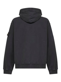 Stone Island Men Black Organic Cotton Hoodie