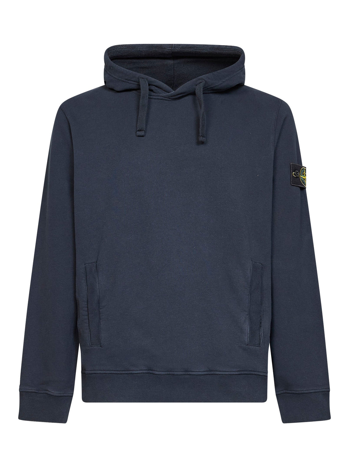 Stone Island Men Blue Stretch Organic Cotton Hoodie