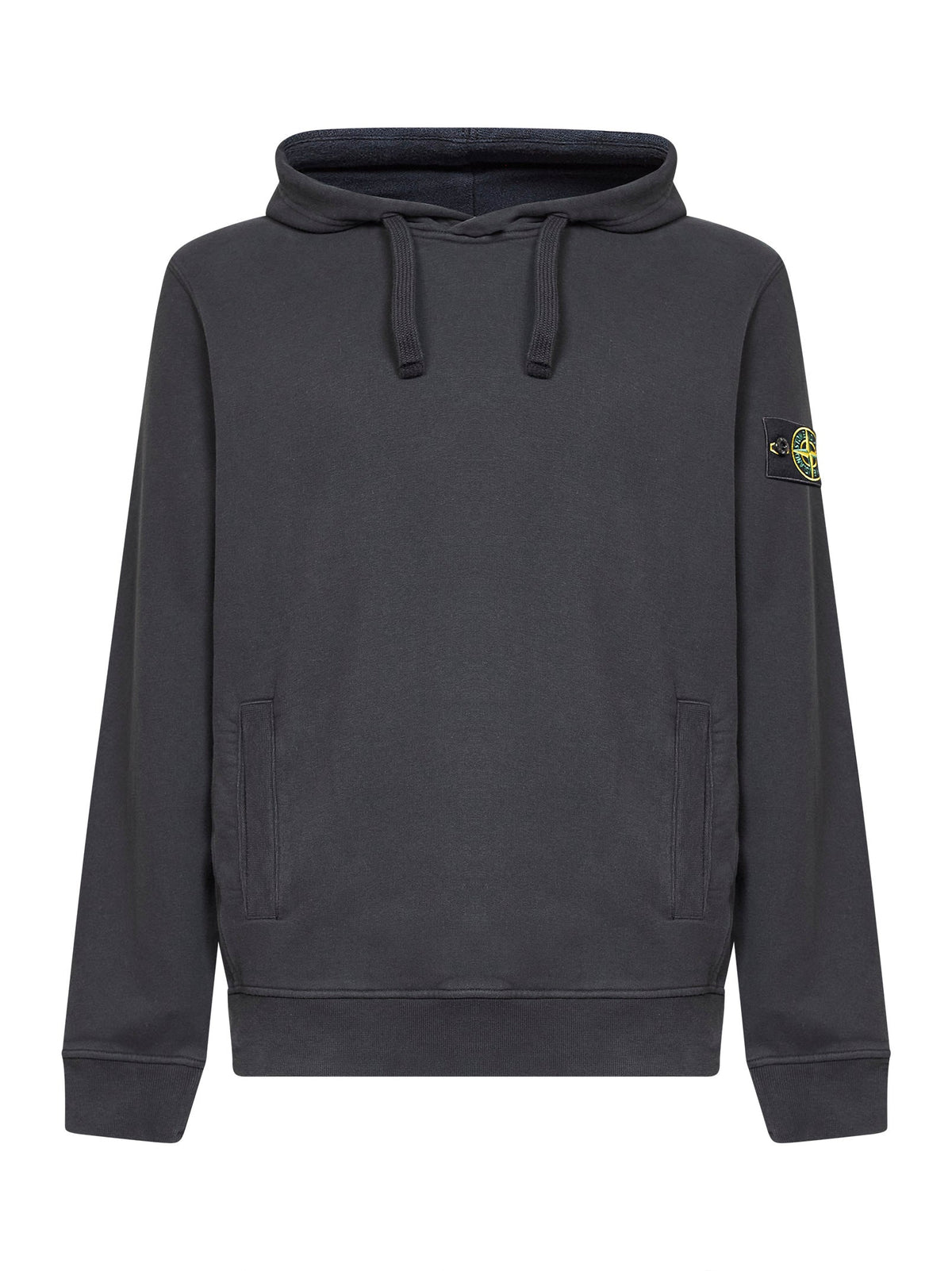 Stone Island Men Black Stretch Organic Cotton Hoodie