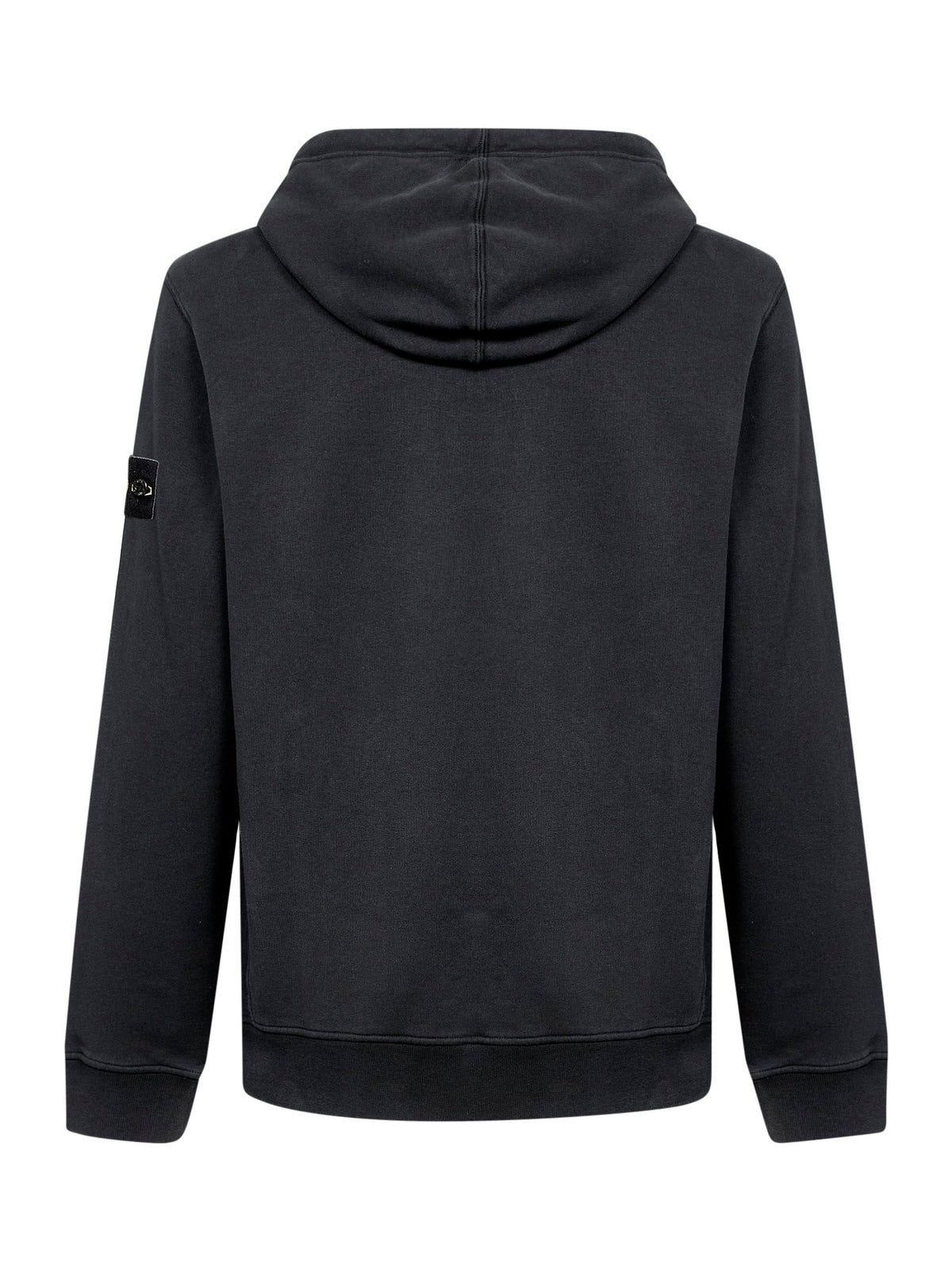 Stone Island Men Black Stretch Organic Cotton Hoodie
