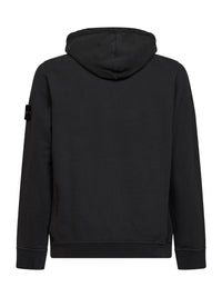 Stone Island Men Lead Grey Stretch Organic Cotton Hoodie