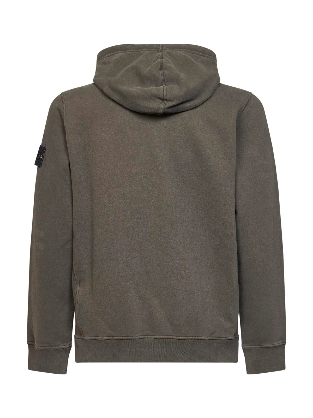 Stone Island Men Coal Grey Stretch Organic Cotton Hoodie<Br/>