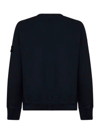 Stone Island Men Blue Organic Stretch Cotton Crewneck Sweatshirt