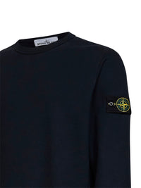 Stone Island Men Blue Organic Stretch Cotton Crewneck Sweatshirt