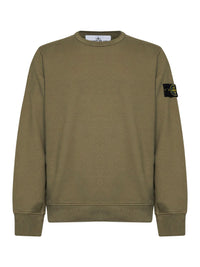 Stone Island Men Military Green Organic Stretch Cotton Crewneck Sweatshirt