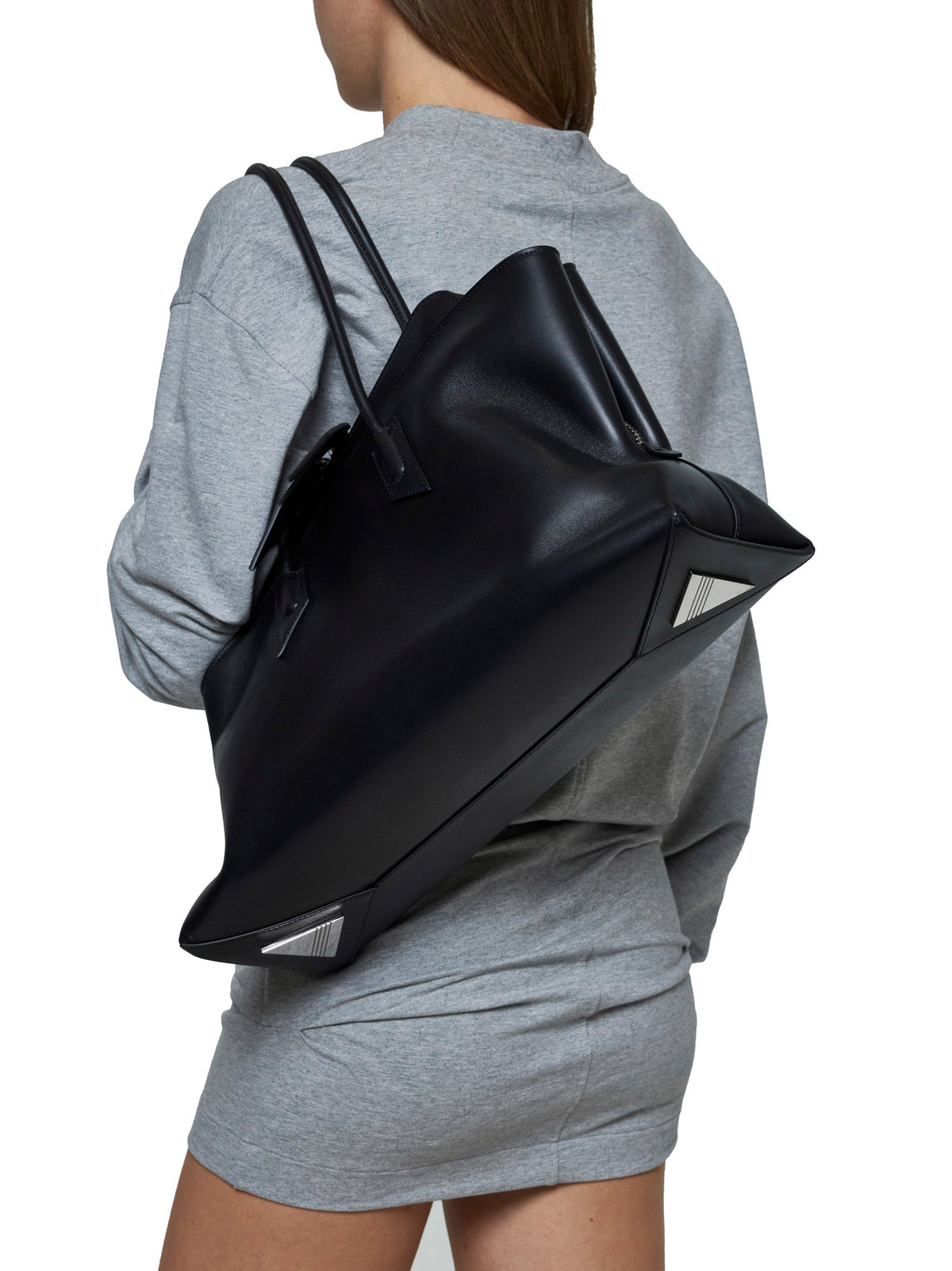 The Attico Women Black "La Passeggiata Medium" Top Handle Bag