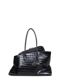 The Attico Women Coffee "La Passeggiata Medium" Top Handle Bag