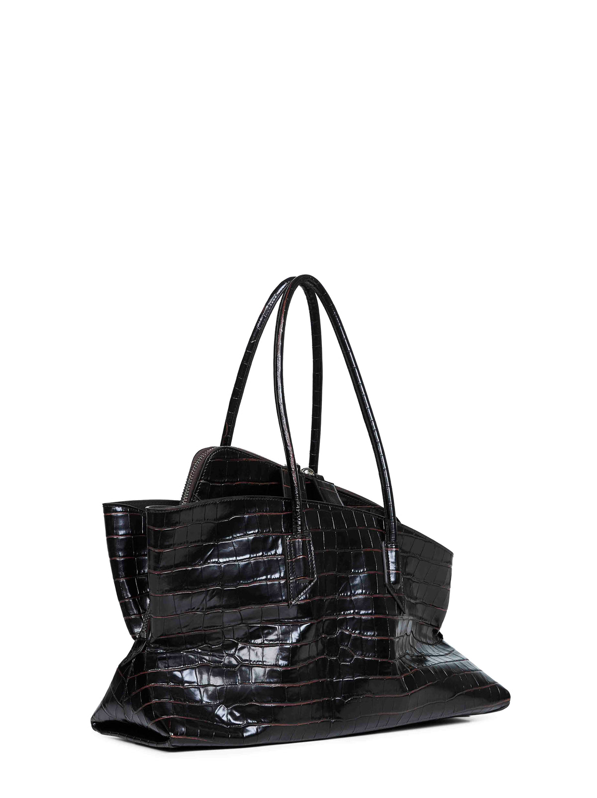 The Attico Women Coffee "La Passeggiata Medium" Top Handle Bag