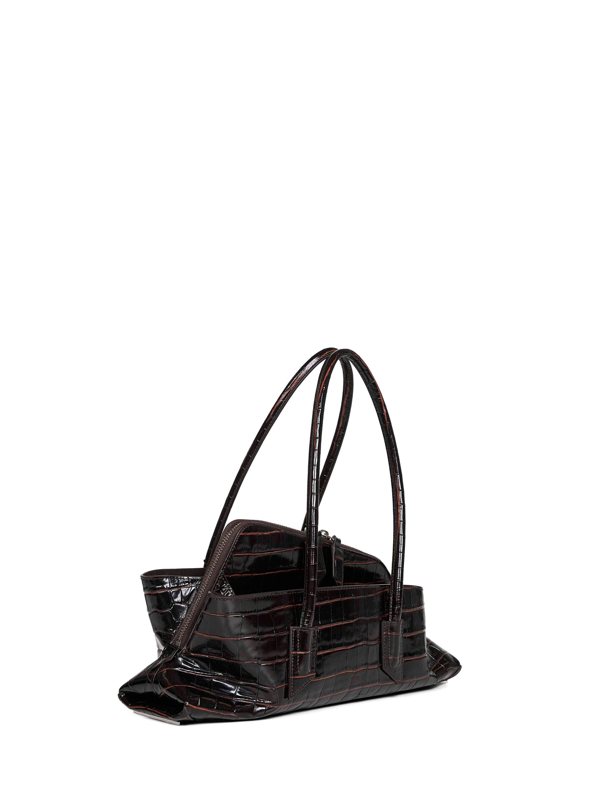 The Attico Women Coffee "La Passeggiata Small" Top Handle Bag
