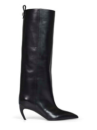 The Attico Women Black Leather "Lea" Knee-High Boots