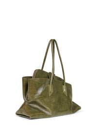 The Attico Women Olive Brown "La Passeggiata Medium" Top Handle Bag