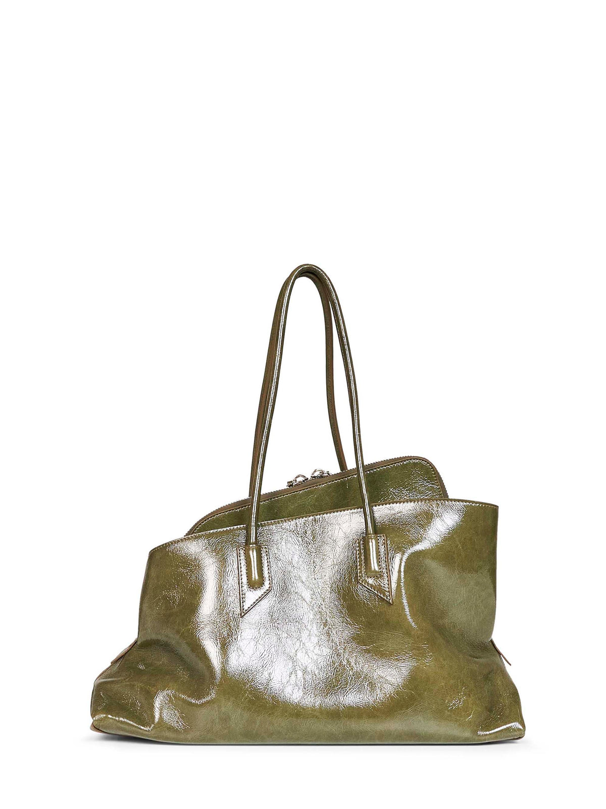 The Attico Women Olive Brown "La Passeggiata Medium" Top Handle Bag