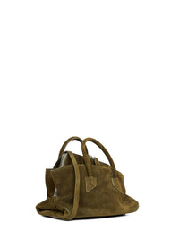 The Attico Women Khaki "La Passeggiata Mini" Top Handle Bag