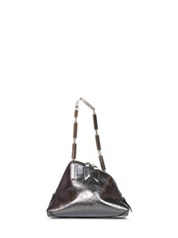 The Attico Women Dark Grey "La Scala" Clutch With Shoulder Strap