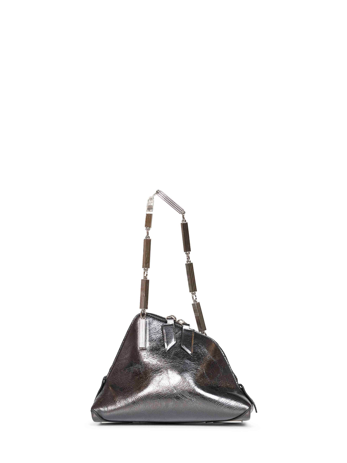 The Attico Women Dark Grey "La Scala" Clutch With Shoulder Strap