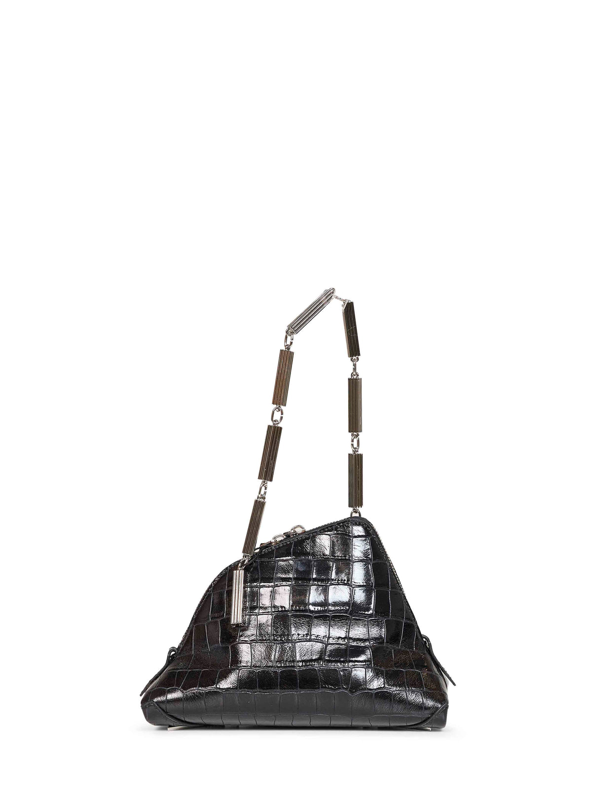 The Attico Women Black "La Scala" Clutch With Shoulder Strap