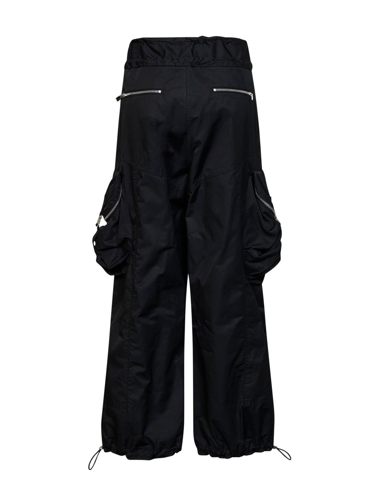 The Attico Women Black Overdyed Gabardine Cargo Trousers