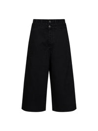 The Attico Women Black Cotton Denim Double Waistband Cropped Jeans