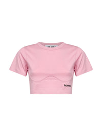 The Attico Women Light Pink Cotton Jersey Cropped T-Shirt<Br/>