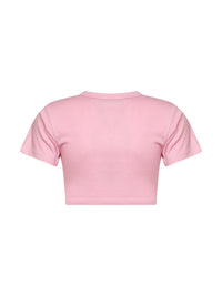 The Attico Women Light Pink Cotton Jersey Cropped T-Shirt<Br/>