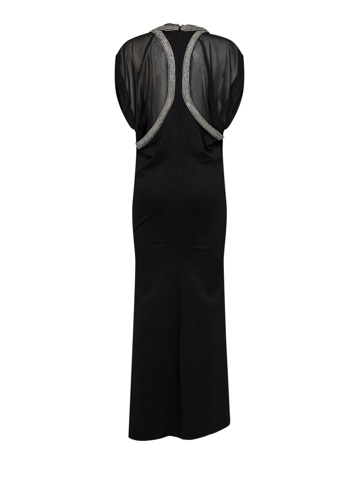 The Attico Women Black Stretch Crepe Layered-Effect Maxi Dress