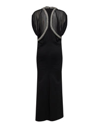 The Attico Women Black Stretch Crepe Layered-Effect Maxi Dress